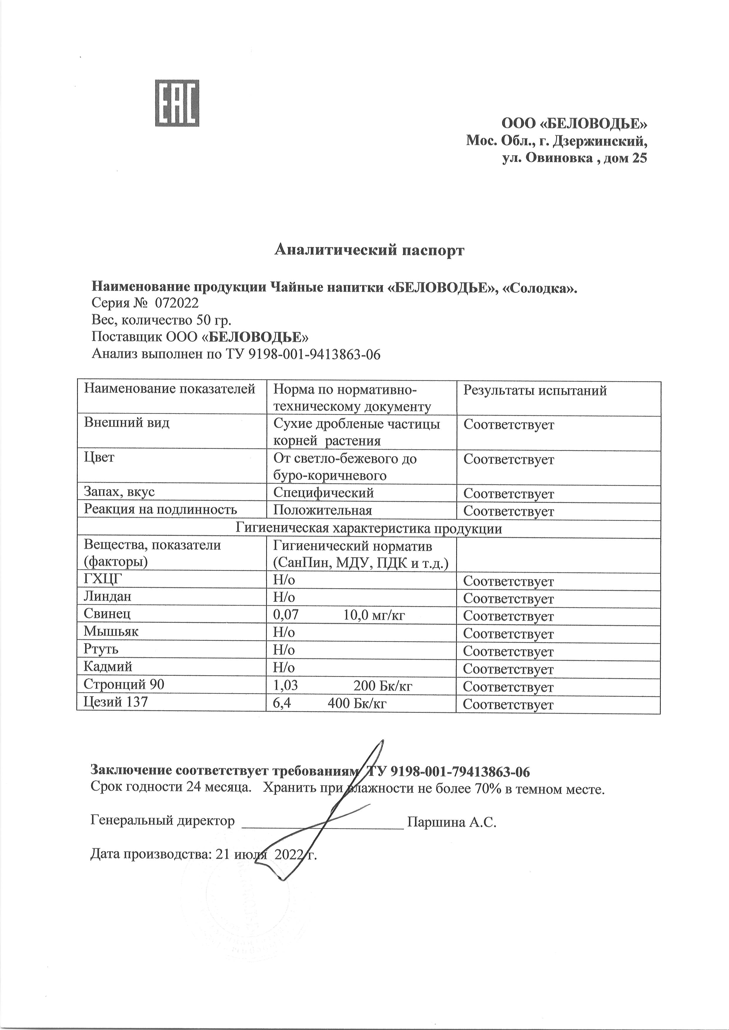 Паспорт №072022